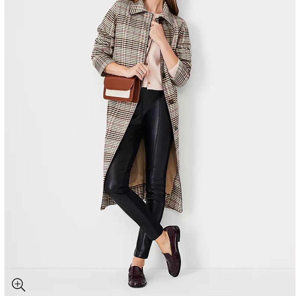 Ann Taylor The Seamed Side Zip Legging in Pebbled Faux Leather Ponte